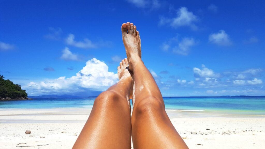 Sun Exposure on a woman legs