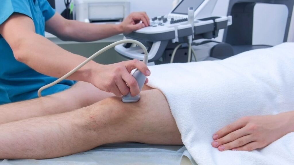 A patient is having a venous ultrasound procedure