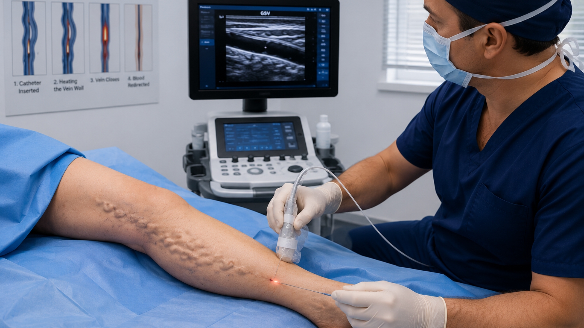 A Vein Doctor Perform Radiofrequency Ablation Treatment