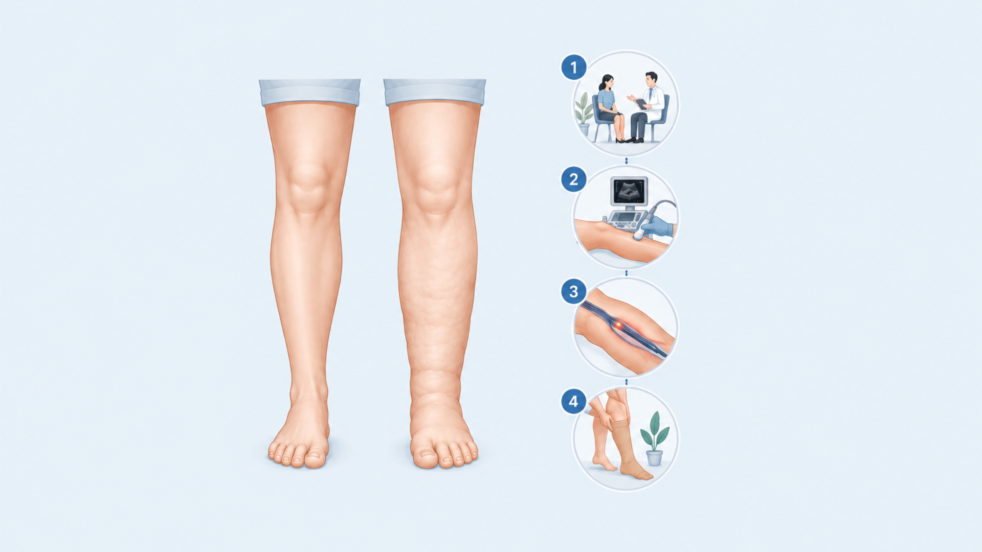 Lyphedema treatment step illustration