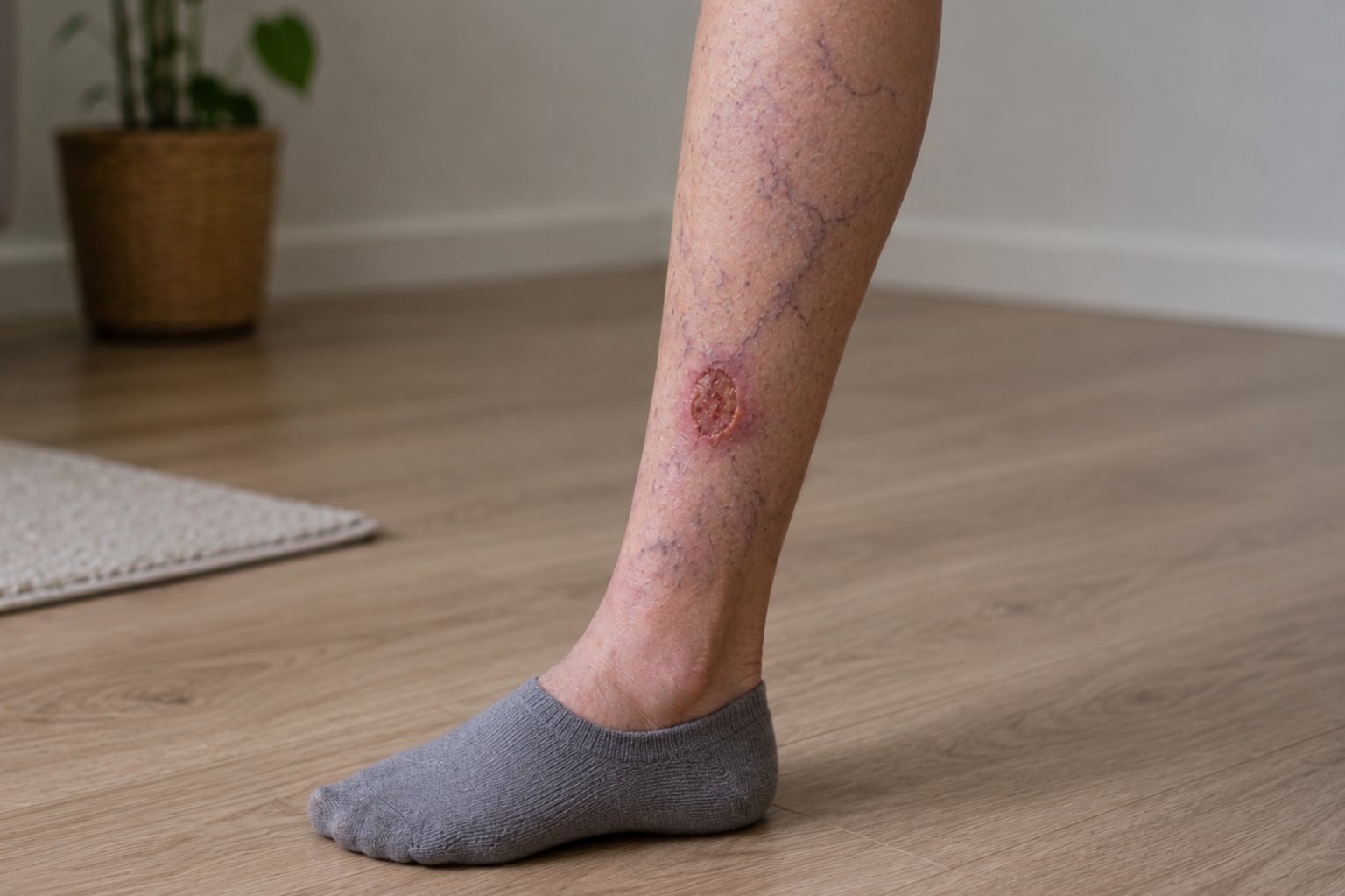 Open wound caused vein disease