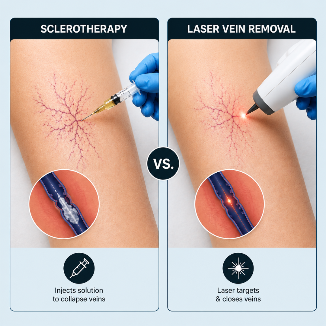 Sclerotherapy vs laser vein removal